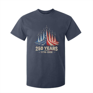 250 Years American 1776 2026 T Shirt For Kid USA 250th Anniversary 4th of July US Flag Jets TS11 Navy Print Your Wear