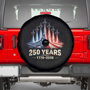 250 Years American 1776 2026 Spare Tire Cover USA 250th Anniversary 4th of July US Flag Jets TS11 Black Print Your Wear