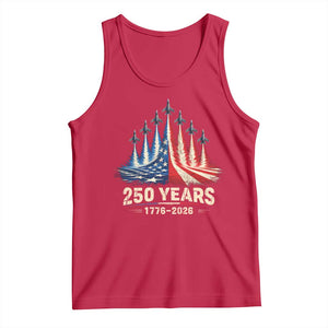 250 Years American 1776 2026 Tank Top USA 250th Anniversary 4th of July US Flag Jets TS11 Red Print Your Wear