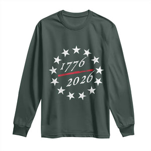 250 Years America Anniversary Long Sleeve Shirt 13 Stars 1776 2026 250th Independence Day TS11 Dark Forest Green Print Your Wear