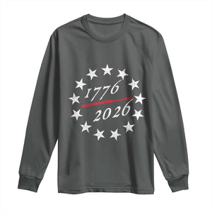 250 Years America Anniversary Long Sleeve Shirt 13 Stars 1776 2026 250th Independence Day TS11 Dark Heather Print Your Wear