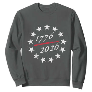 250 Years America Anniversary Sweatshirt 13 Stars 1776 2026 250th Independence Day TS11 Dark Heather Print Your Wear