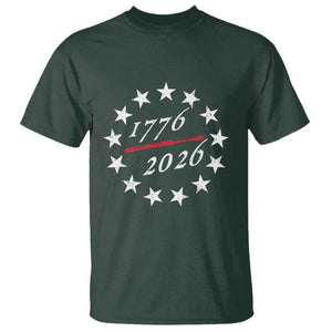 250 Years America Anniversary T Shirt 13 Stars 1776 2026 250th Independence Day TS11 Dark Forest Green Print Your Wear