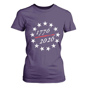 250 Years America Anniversary T Shirt For Women 13 Stars 1776 2026 250th Independence Day TS11 Purple Print Your Wear