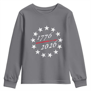 250 Years America Anniversary Youth Sweatshirt 13 Stars 1776 2026 250th Independence Day TS11 Charcoal Print Your Wear