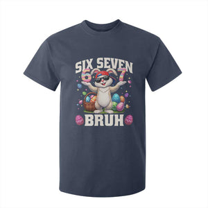 Funny Easter Day Six Seven Bruh T Shirt For Kid 67 Bunny Easter Eggs TS11 Navy Print Your Wear