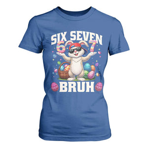 Funny Easter Day Six Seven Bruh T Shirt For Women 67 Bunny Easter Eggs TS11 Royal Blue Print Your Wear
