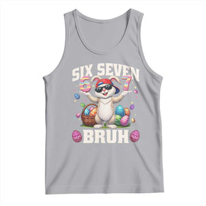 Funny Easter Day Six Seven Bruh Tank Top 67 Bunny Easter Eggs TS11 Athletic Heather Print Your Wear