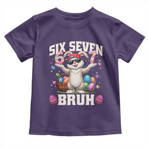 Funny Easter Day Six Seven Bruh Toddler T Shirt 67 Bunny Easter Eggs TS11 Purple Print Your Wear