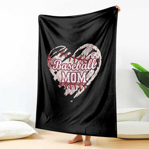 Baseball Mom Throw Blanket Baseball Mama Life Game Day Vintage Heart TS11 Print Your Wear