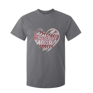 Baseball Mom T Shirt For Kid Baseball Mama Life Game Day Vintage Heart TS11 Charcoal Print Your Wear