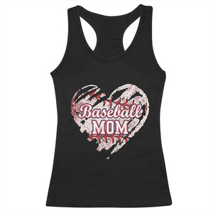Baseball Mom Racerback Tank Top Baseball Mama Life Game Day Vintage Heart TS11 Black Print Your Wear