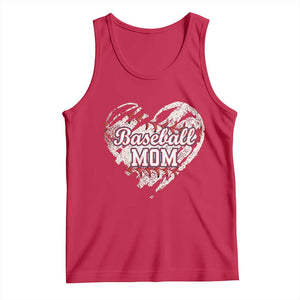 Baseball Mom Tank Top Baseball Mama Life Game Day Vintage Heart TS11 Red Print Your Wear