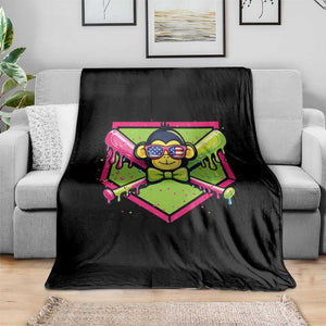 Party Monkey Baseball Drip Funny Animals Lover Throw Blanket TS11 Print Your Wear