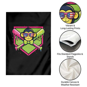 Party Monkey Baseball Drip Funny Animals Lover Garden Flag TS11 Print Your Wear