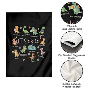 Dinosaur Autism Awareness Garden Flag It Is Okay to Be Different Dino Lover TS11 Print Your Wear
