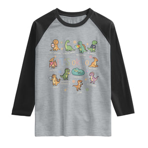 Dinosaur Autism Awareness Raglan Shirt It Is Okay to Be Different Dino Lover TS11 Heather Gray Black Print Your Wear