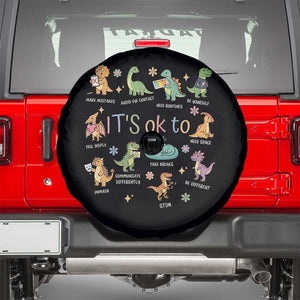 Dinosaur Autism Awareness Spare Tire Cover It Is Okay to Be Different Dino Lover TS11 Black Print Your Wear