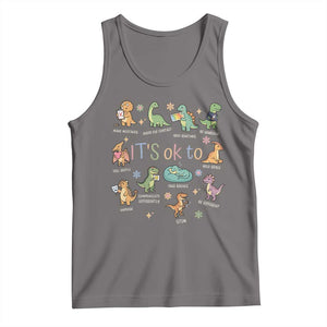 Dinosaur Autism Awareness Tank Top It Is Okay to Be Different Dino Lover TS11 Deep Heather Print Your Wear