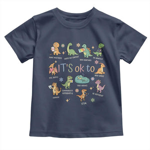 Dinosaur Autism Awareness Toddler T Shirt It Is Okay to Be Different Dino Lover TS11 Navy Print Your Wear