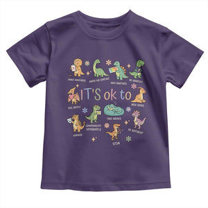 Dinosaur Autism Awareness Toddler T Shirt It Is Okay to Be Different Dino Lover TS11 Purple Print Your Wear