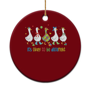 Funny Autistic Goose Ceramic Ornament It Is Okay To Be Different Autism Awareness TS11 1pc Red Print Your Wear
