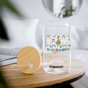 Funny Autistic Goose Glass Can It Is Okay To Be Different Autism Awareness TS11 Print Your Wear