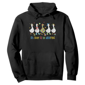 Funny Autistic Goose Hoodie It Is Okay To Be Different Autism Awareness TS11 Black Print Your Wear