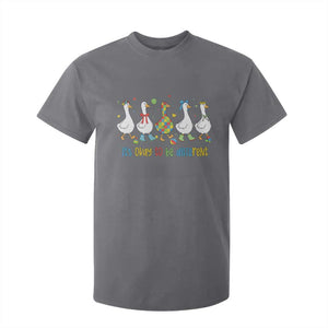 Funny Autistic Goose T Shirt For Kid It Is Okay To Be Different Autism Awareness TS11 Charcoal Print Your Wear