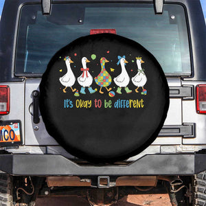 Funny Autistic Goose Spare Tire Cover It Is Okay To Be Different Autism Awareness TS11 No hole Black Print Your Wear