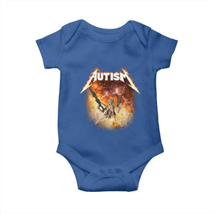 Autism Skeleton Funny Meme Baby Onesie Fire Burning Flames TS11 Royal Blue Print Your Wear