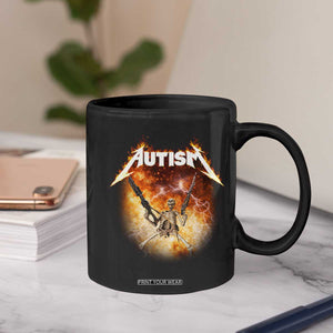 Autism Skeleton Funny Meme Coffee Mug Fire Burning Flames TS11 Print Your Wear