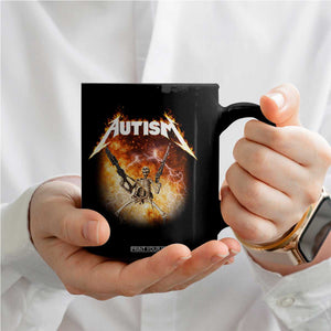 Autism Skeleton Funny Meme Coffee Mug Fire Burning Flames TS11 Print Your Wear