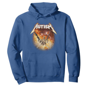 Autism Skeleton Funny Meme Hoodie Fire Burning Flames TS11 Royal Blue Print Your Wear