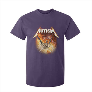Autism Skeleton Funny Meme T Shirt For Kid Fire Burning Flames TS11 Purple Print Your Wear