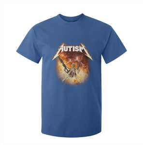Autism Skeleton Funny Meme T Shirt For Kid Fire Burning Flames TS11 Royal Blue Print Your Wear