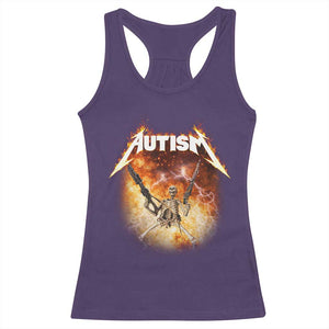 Autism Skeleton Funny Meme Racerback Tank Top Fire Burning Flames TS11 Purple Print Your Wear