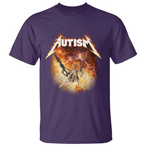Autism Skeleton Funny Meme T Shirt Fire Burning Flames TS11 Purple Print Your Wear
