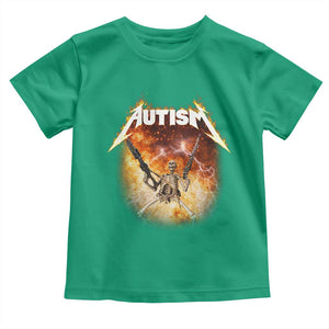 Autism Skeleton Funny Meme Toddler T Shirt Fire Burning Flames TS11 Irish Green Print Your Wear