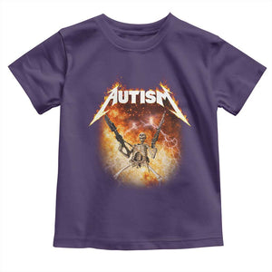 Autism Skeleton Funny Meme Toddler T Shirt Fire Burning Flames TS11 Purple Print Your Wear