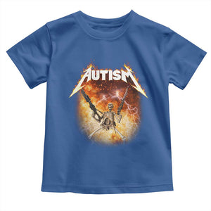 Autism Skeleton Funny Meme Toddler T Shirt Fire Burning Flames TS11 Royal Blue Print Your Wear