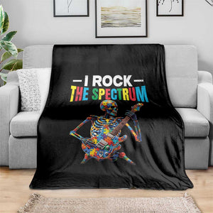 Autism Skeleton Rocker Throw Blanket I Rock The Spectrum Autism Awareness TS11 Print Your Wear