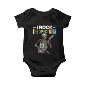 Autism Skeleton Rocker Baby Onesie I Rock The Spectrum Autism Awareness TS11 Black Print Your Wear