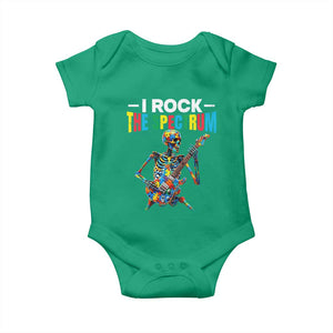 Autism Skeleton Rocker Baby Onesie I Rock The Spectrum Autism Awareness TS11 Irish Green Print Your Wear