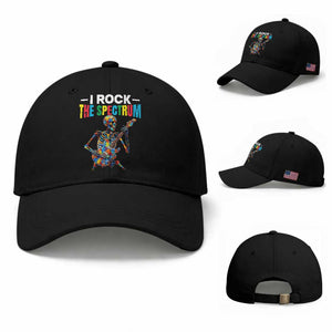 Autism Skeleton Rocker Baseball Cap I Rock The Spectrum Autism Awareness