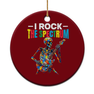Autism Skeleton Rocker Ceramic Ornament I Rock The Spectrum Autism Awareness TS11 1pc Red Print Your Wear