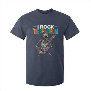 Autism Skeleton Rocker T Shirt For Kid I Rock The Spectrum Autism Awareness TS11 Navy Print Your Wear