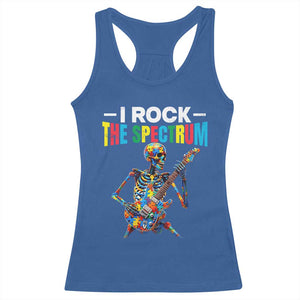 Autism Skeleton Rocker Racerback Tank Top I Rock The Spectrum Autism Awareness TS11 Royal Blue Print Your Wear