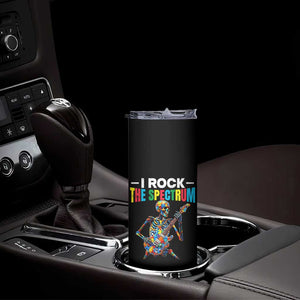Autism Skeleton Rocker Skinny Tumbler I Rock The Spectrum Autism Awareness TS11 Print Your Wear