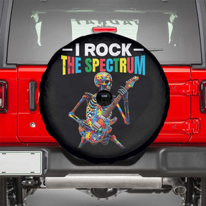 Autism Skeleton Rocker Spare Tire Cover I Rock The Spectrum Autism Awareness TS11 Black Print Your Wear